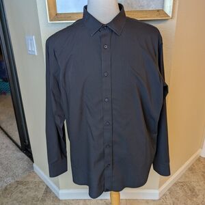 UNTUCKit Men's Regular Fit Wrinkle Free Button Up Casual Long Sleeve Gray Sz XXL